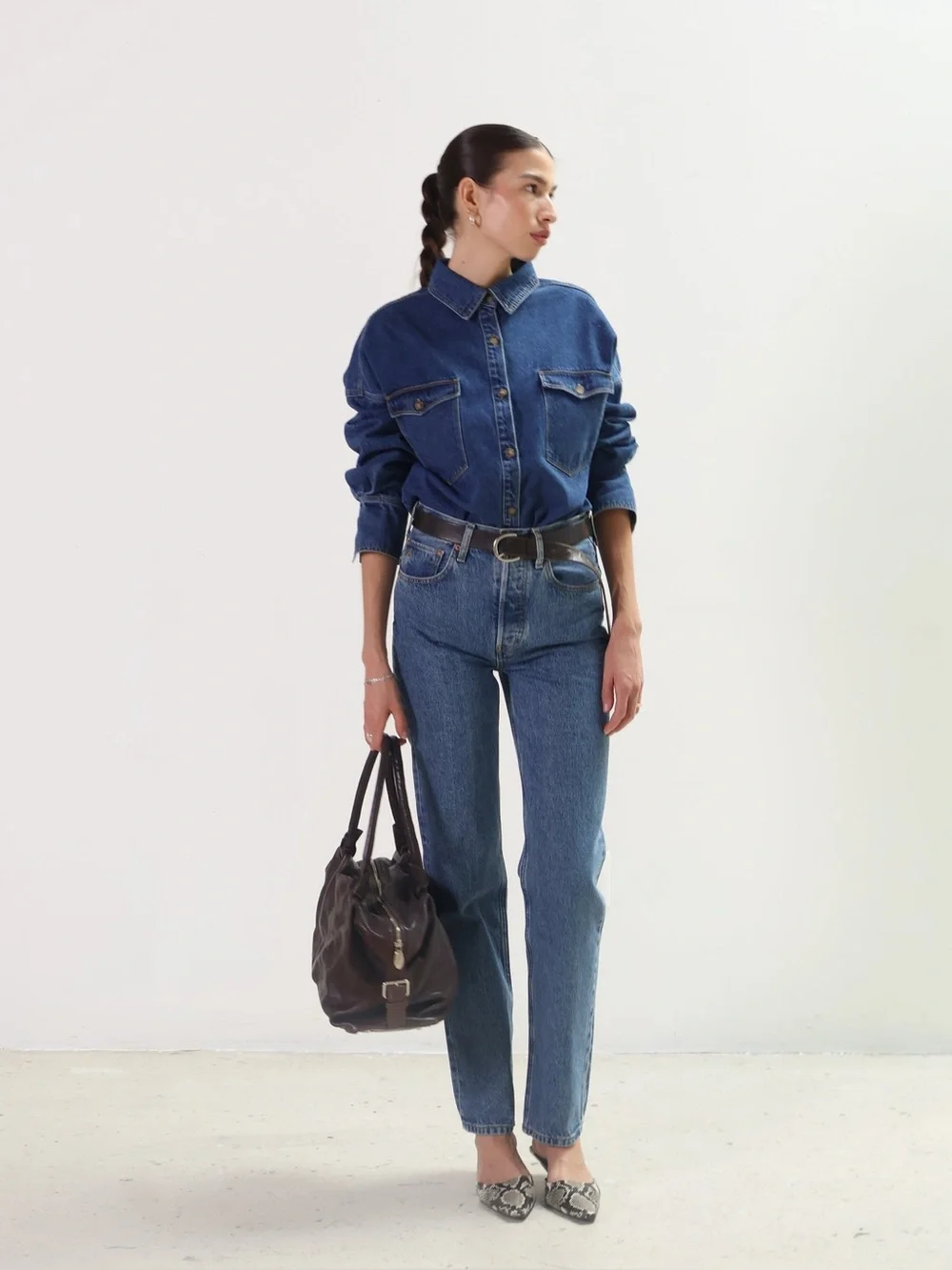 Etica leia $238 Classic High-Rise Blue Denim Jeans mother agolde cos ruti 27 ayr